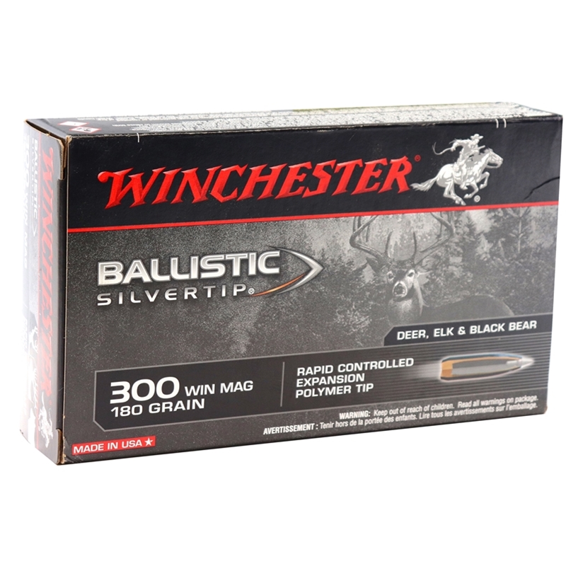 Winchester Ballistic Silvertip 300 Winchester Magnum Ammo 180 Grain Polymer Tip