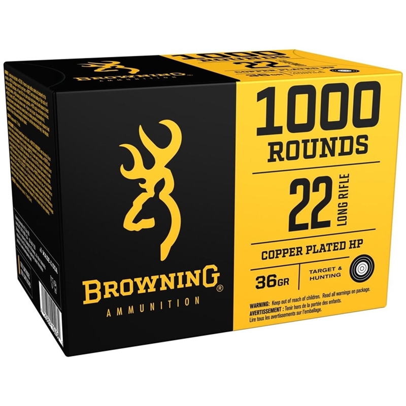 Browning BPR 22 Long Rifle Ammo 36 Grain Plated Hollow Point