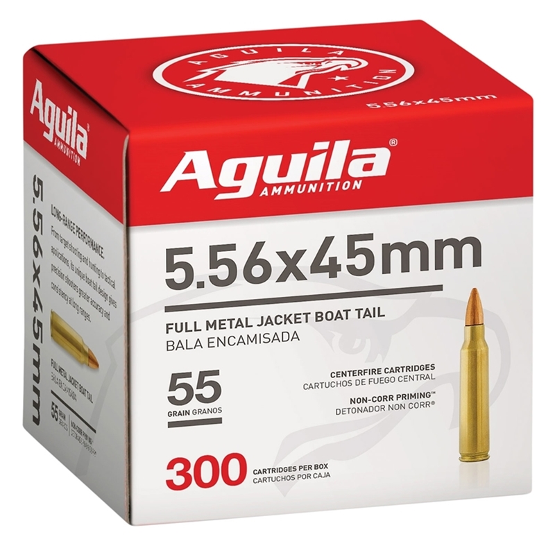 Aguila 5.56mm Ammo 55 Grain FMJBT 300 Rounds Value Pack