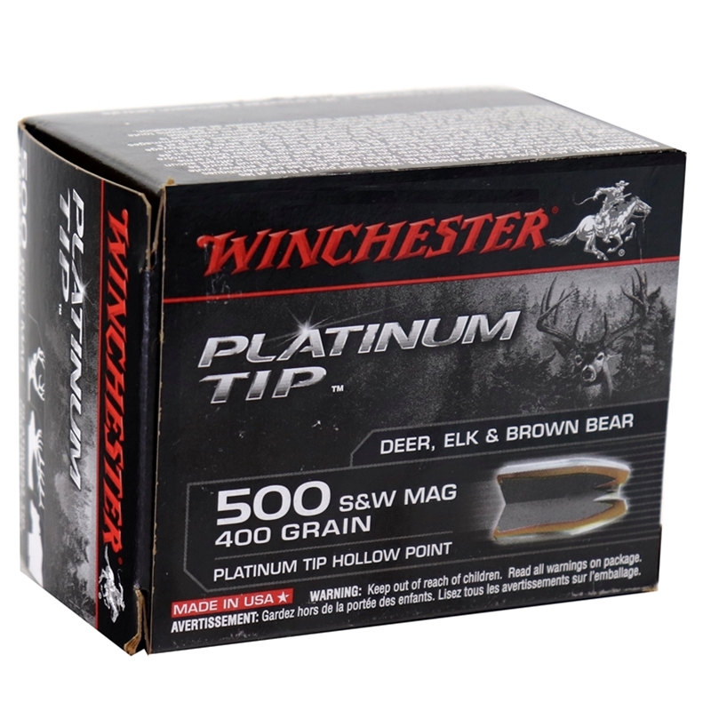 Winchester Platinum Tip 500 S&W Magnum 400 Grain Jacketed Hollow Point 