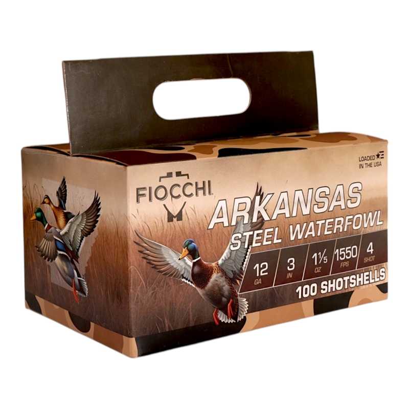 Fiocchi Arkansas Steel Waterfowl 12 Gauge Ammo 3″ 1 1/5 oz #4 Steel Shot – 123ADS4