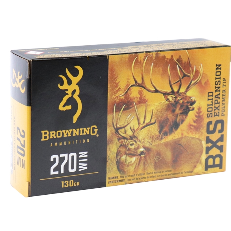 Browning 270 Winchester Ammo 130 Grain BXS Solid Expansion