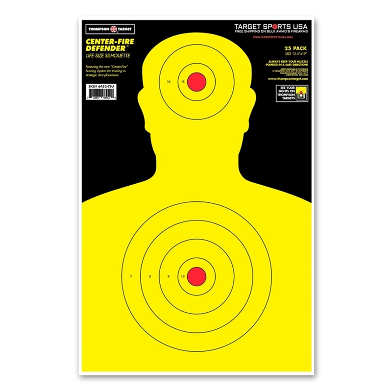 Target Sports USA Center-Fire Life Size Silhouette Targets 12.5