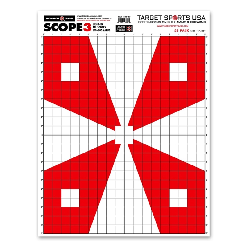 Target Sports USA Scope 3 - Paper Alignment Sight-In Targets 12.5