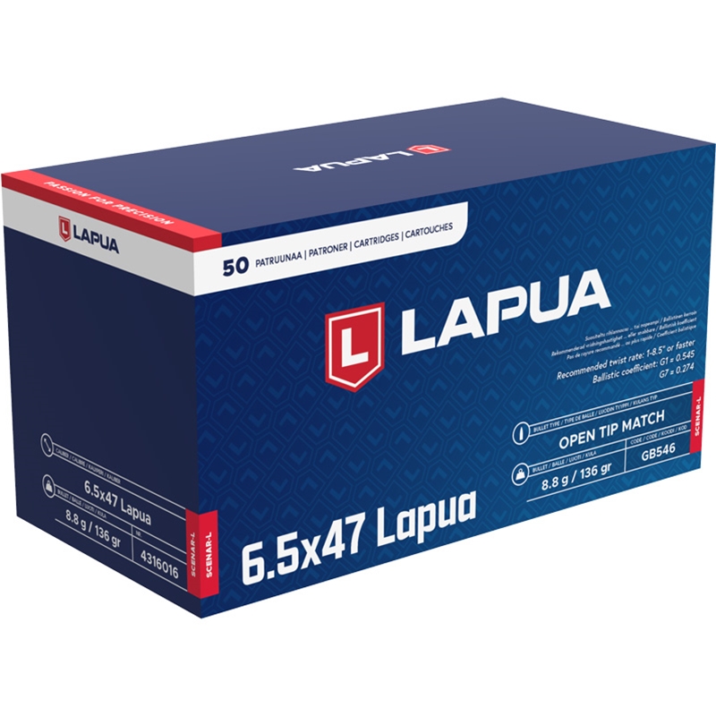 Lapua Scenar - L 6.5x47 Lapua Ammo 136 Grain Hollow Point Boat Tail