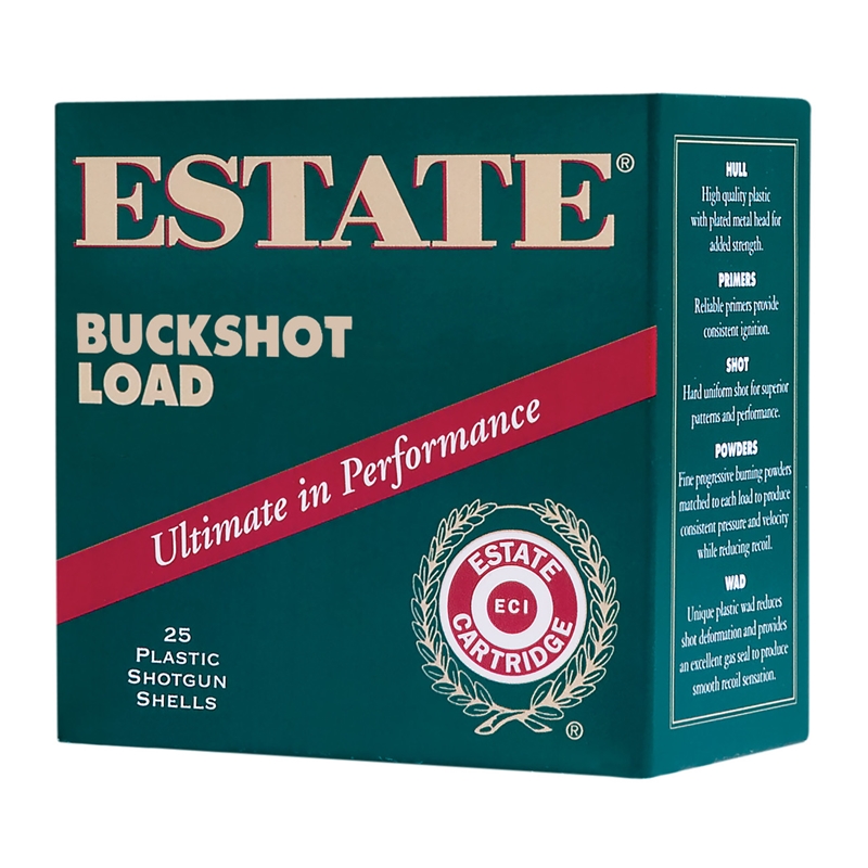 Estate Buckshot Load 12 Gauge Ammo 2 3/4
