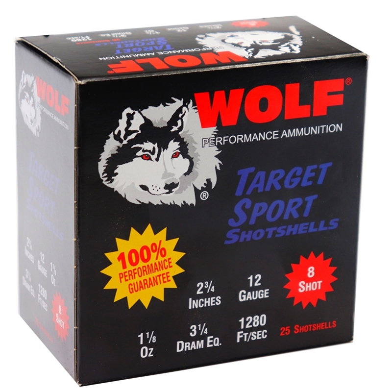 Wolf Target Sports Shotshells 12 Gauge Ammo 2 3/4