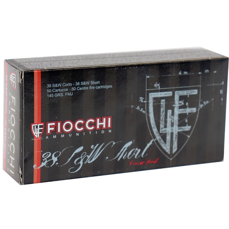 Fiocchi Shooting Dynamics 38 S&W Short Ammo 145 Grain Full Metal Jacket