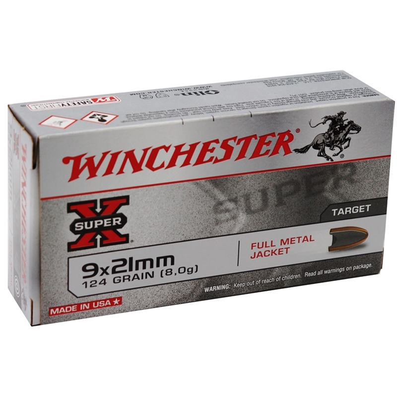 Winchester 9x21 IMI Ammo 124 Grain Full Metal Jacket 