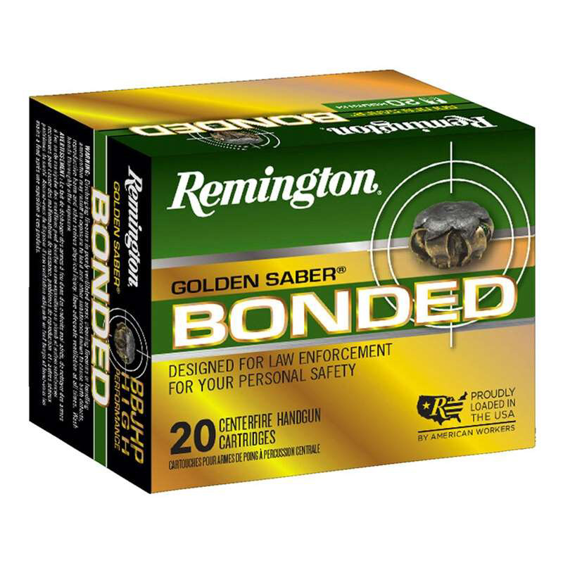 Remington Golden Saber Bonded 40 S&W Ammo 165 Grain Jacketed Hollow Point