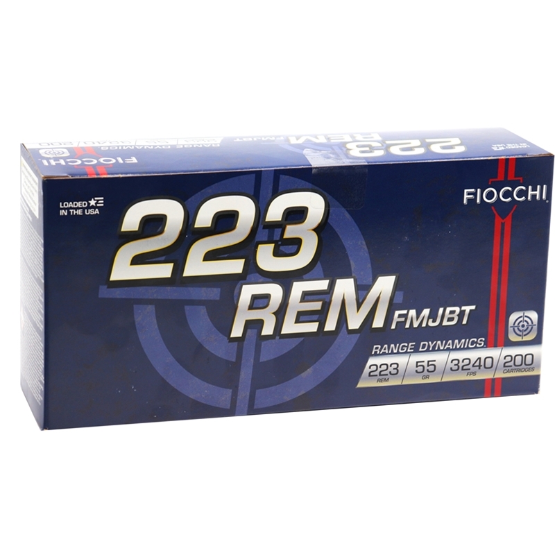 Fiocchi Range Dynamics 223 Remington Ammo 55 Grain FMJBT 200 Rounds Pack