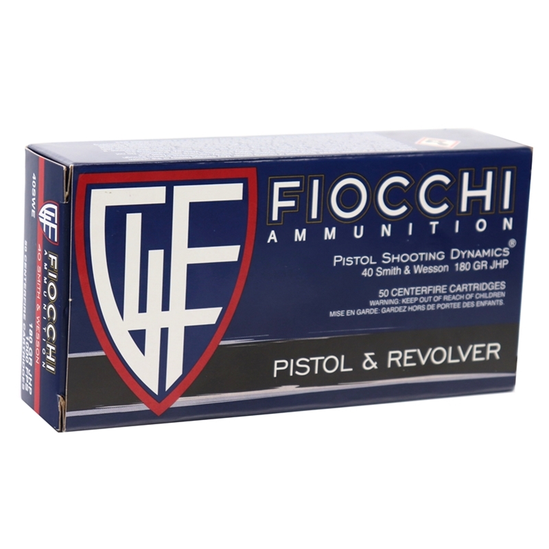 Fiocchi Shooting Dynamics 40 S&W Ammo 180 Grain Jacketed Hollow Point