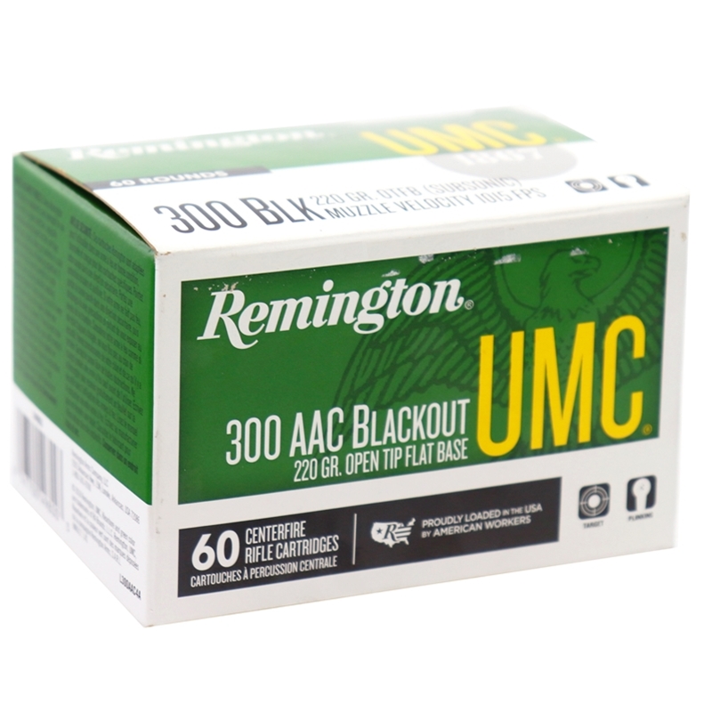 Remington UMC 300 AAC Blackout Ammo 220 Grain Open Tip Flat Base Subsonic