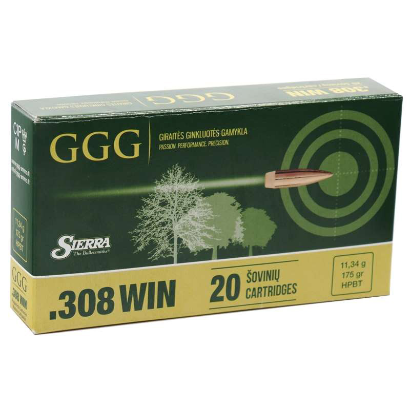 GGG 308 Winchester Ammo 175 Grain Hollow Point Boat Tail