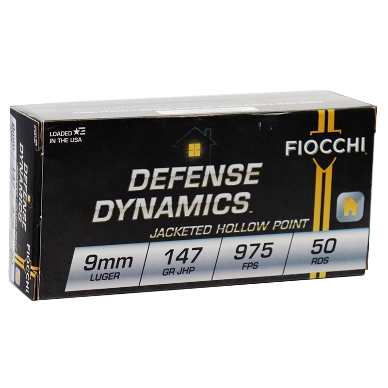 Fiocchi Defense Dynamics 9mm Luger Ammo 147 Grain Jacketed Hollow Point