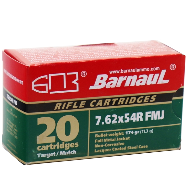 Barnaul 7.62x54R Ammo 174 Grain Full Metal Jacket Steel Case