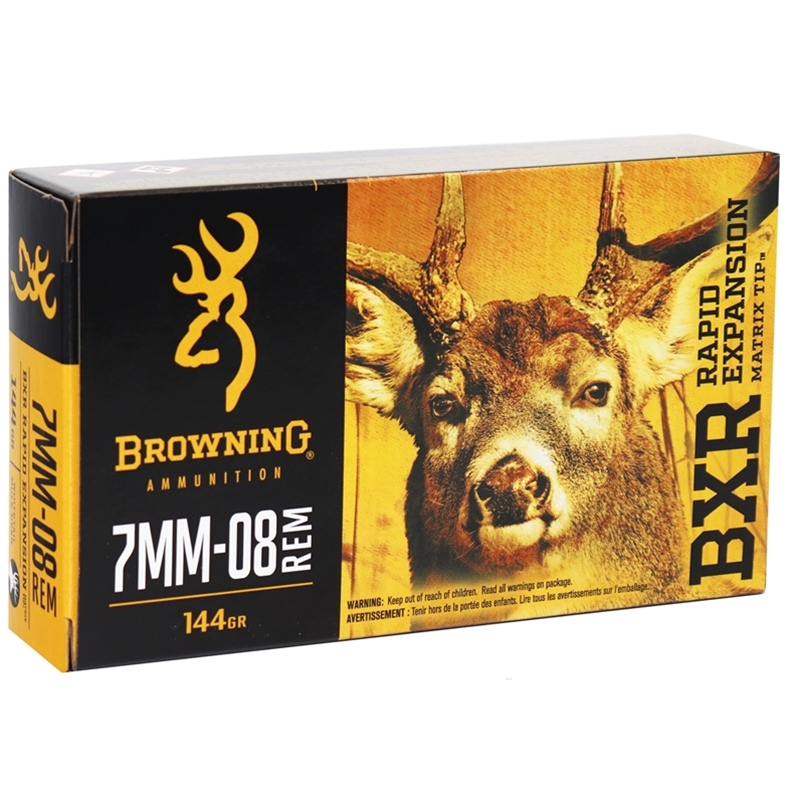 Browning BXR Rapid Expansion 7mm-08 Remington Ammo 144 Grain Matrix Tip
