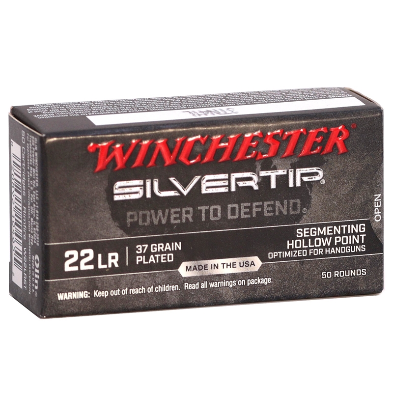 Winchester Silvertip 22 Long Rifle Ammunition 37 Grain Segmenting Hollow Point - W22LRST