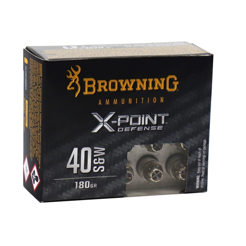Browning X-Point Defense 40 S&W Ammo 180 Grain Hollow Point