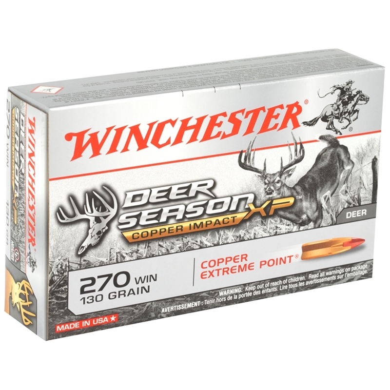 Winchester Deer Season Copper Impact 270 Winchester Ammo 130 Grain Extreme Point Lead Free