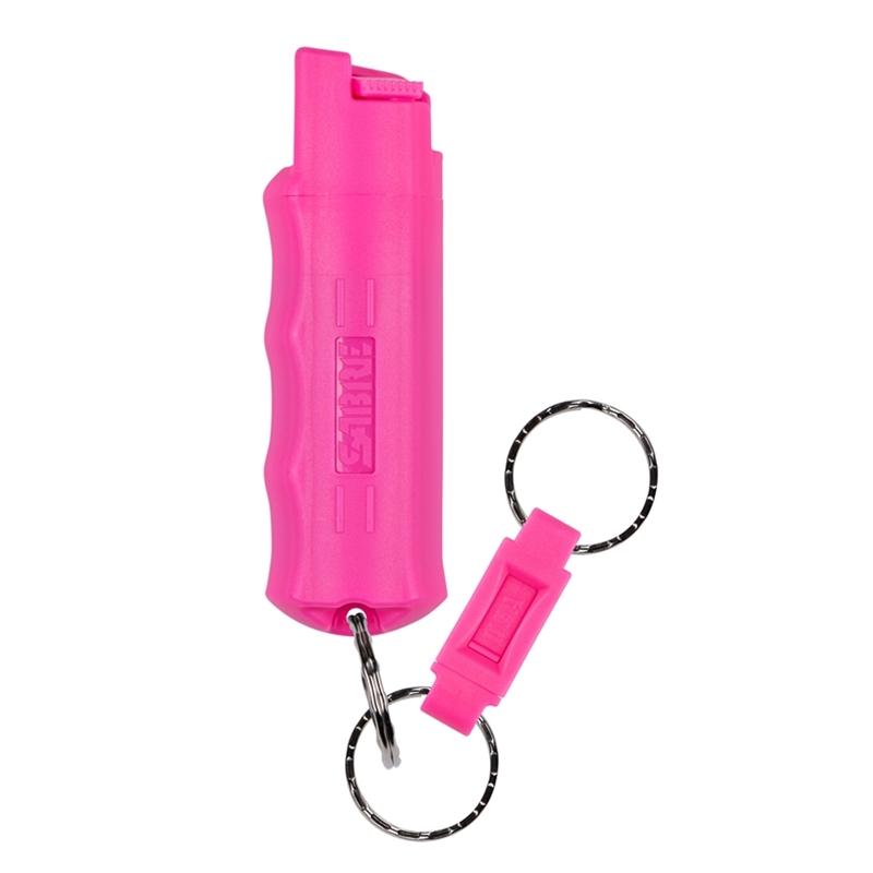 Sabre Pepper Spray Keychain with Quick Release Pink Color