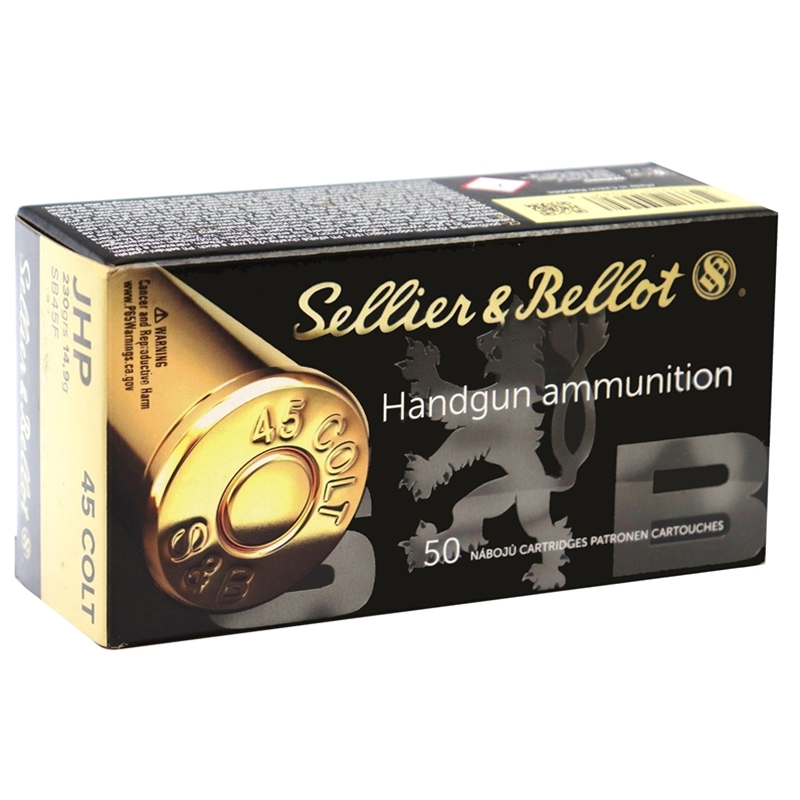 Sellier & Bellot 45 Long Colt Ammo 230 Grain Jacketed Hollow Point