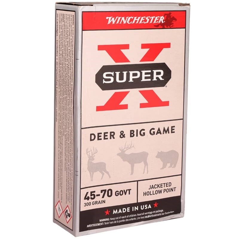 Winchester Super-X 45-70 Government Ammo 300 Grain Jacketed Hollow Point - X4570H
