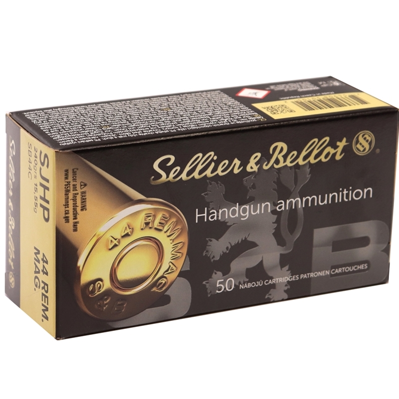 Sellier & Bellot Pistol 44 Remington Magnum Ammo 240 Grain Semi Jacketed Hollow Point