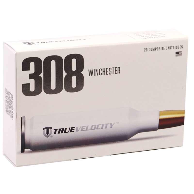 True Velocity 308 Winchester Ammo 165 Grain Nosler AccuBond Composite Case
