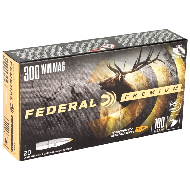 Federal Premium 300 Winchester Magnum Ammo 180 Grain Trophy Bonded Tip