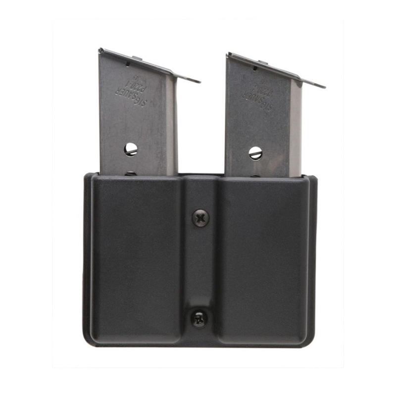 Uncle Mike's Double Row Double Magazine Case for 9mm/40 Cal Magazines Smooth Black