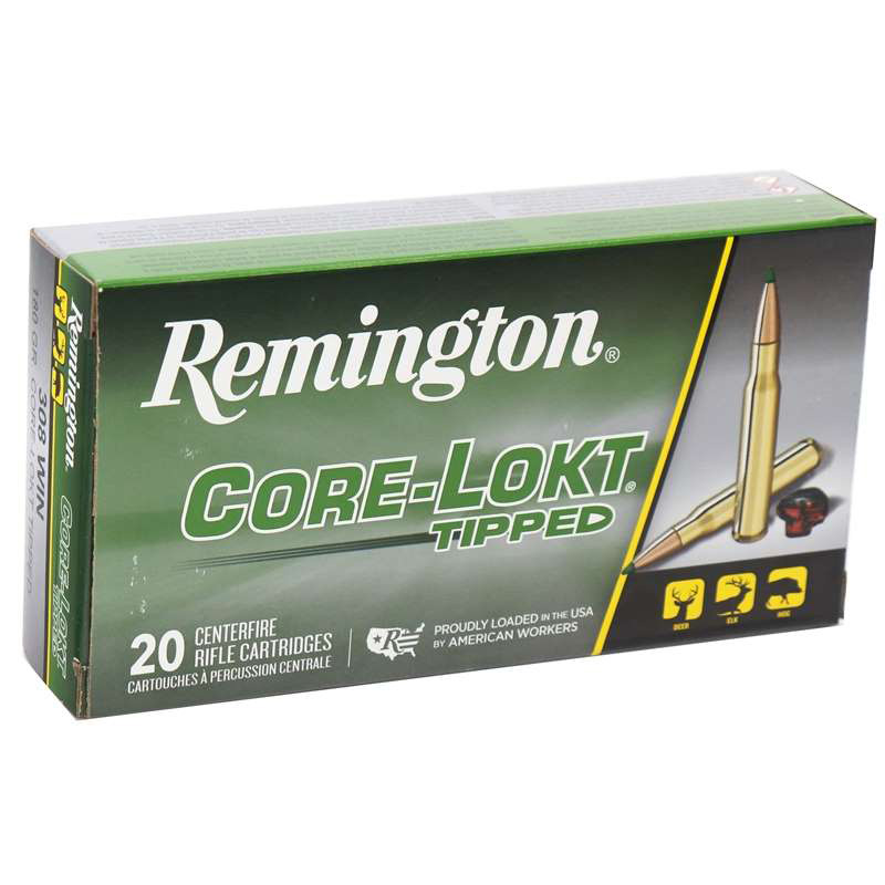 Remington Core-Lokt Tipped 308 Winchester Ammo 180 Grain Polymer Tip