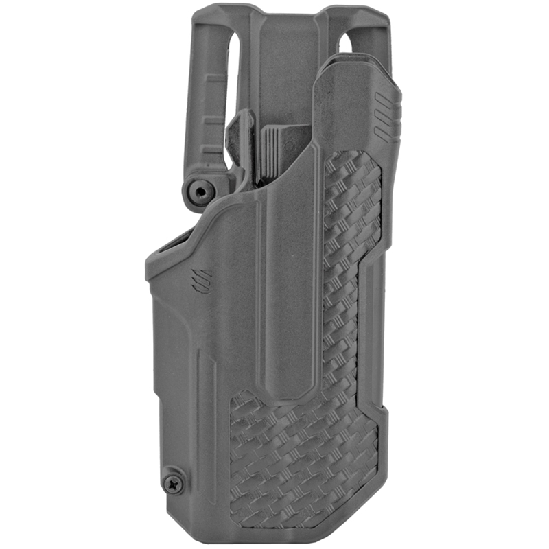 Blackhawk T-Series LVL 2 Duty Belt Holster for Glock 17/22/31 With TLR 1 And 2 Right Hand Polymer Basket Weave Finish Black