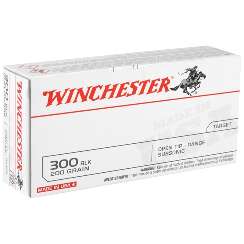 Winchester USA Target 300 AAC Blackout Ammo 200 Grain Open Tip 