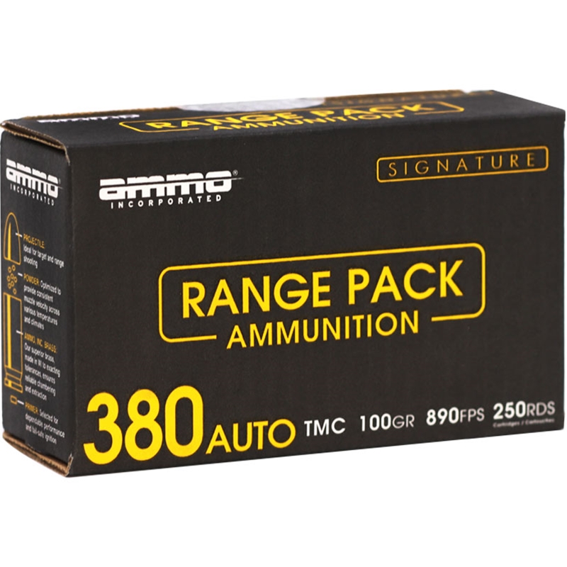 Ammo Inc Range Pack 380 ACP Ammo 100 Grain TMC 250 Round