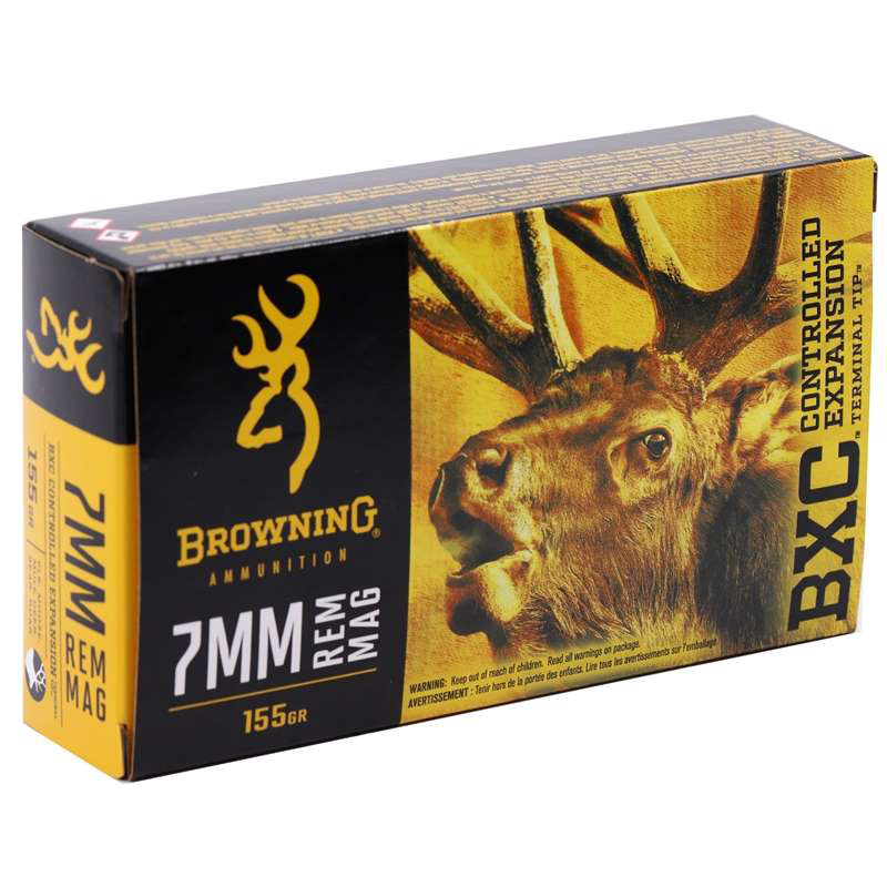 Browning BXC Controlled Expansion 7mm Remington Magnum Ammo 155 Grain Terminal Tip