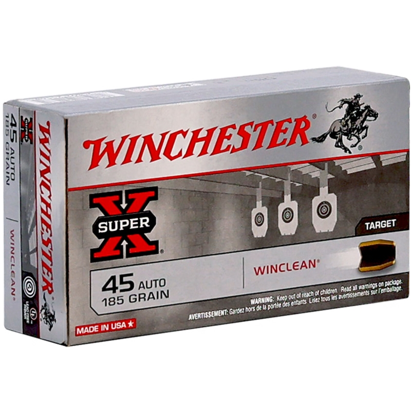 Winchester Super-X WinClean 45 ACP Auto Ammunition 185 Grain Full Metal Jacket - WC451