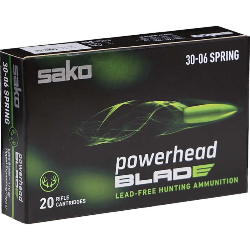 Sako Powerhead Blade 30-06 Springfield Ammo 170 Grain Lead Free