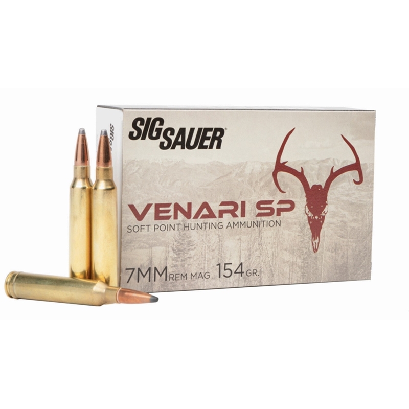 Sig Sauer VENARI Hunting 7mm Remington Magnum Ammo 154 Grain Soft Point