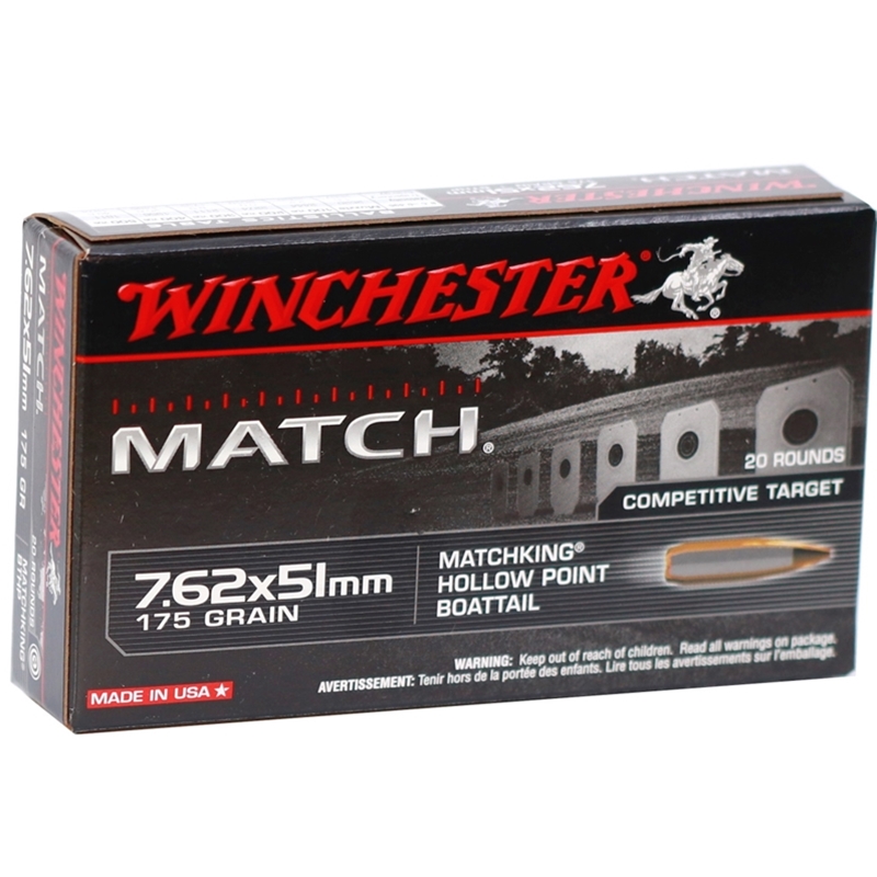Winchester Competittive Target 7.62x51mm NATO Ammo 175 Grain HPBT MatchKing 