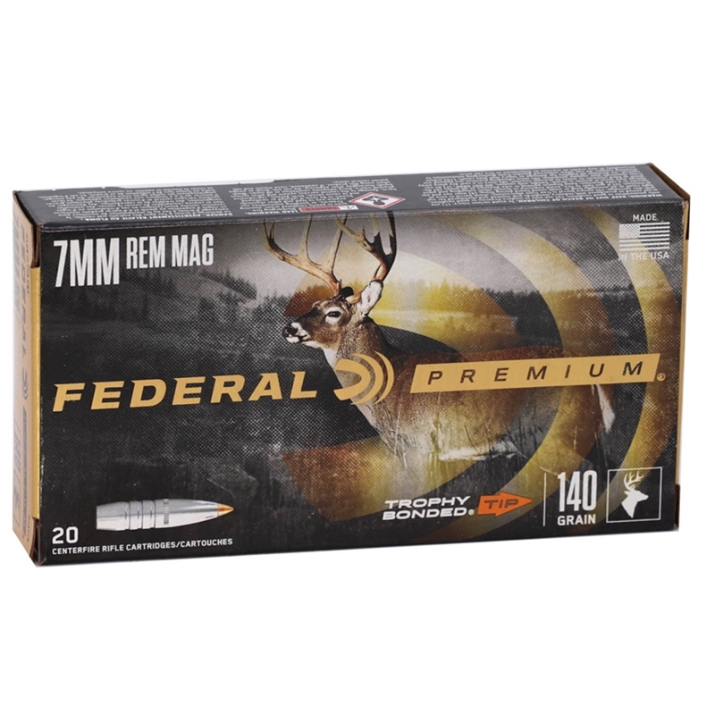Federal Premium Trophy 7mm Remington Magnum 140 Grain Bonded Tip