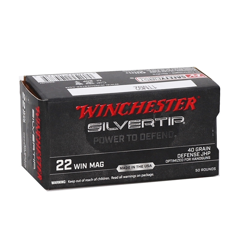 Winchester Silvertip 22 Winchester Magnum Ammo 40 Grain Jacketed Hollow Point