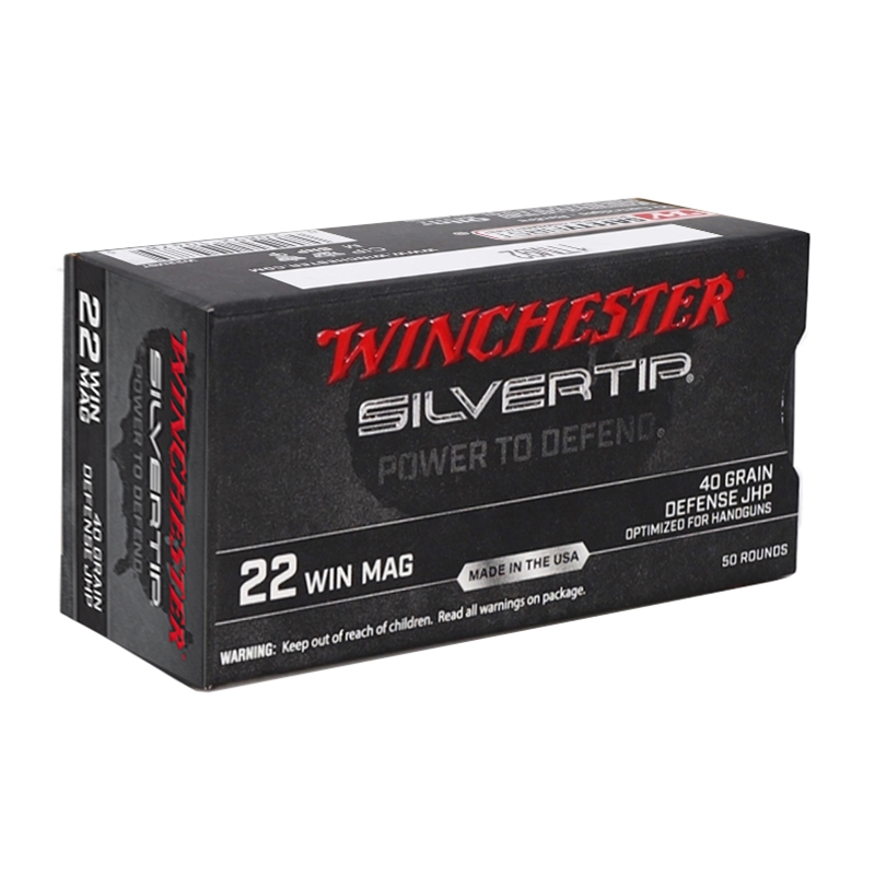 Winchester Silvertip 22 Winchester Magnum Ammunition 40 Grain Jacketed Hollow Point - W22MST