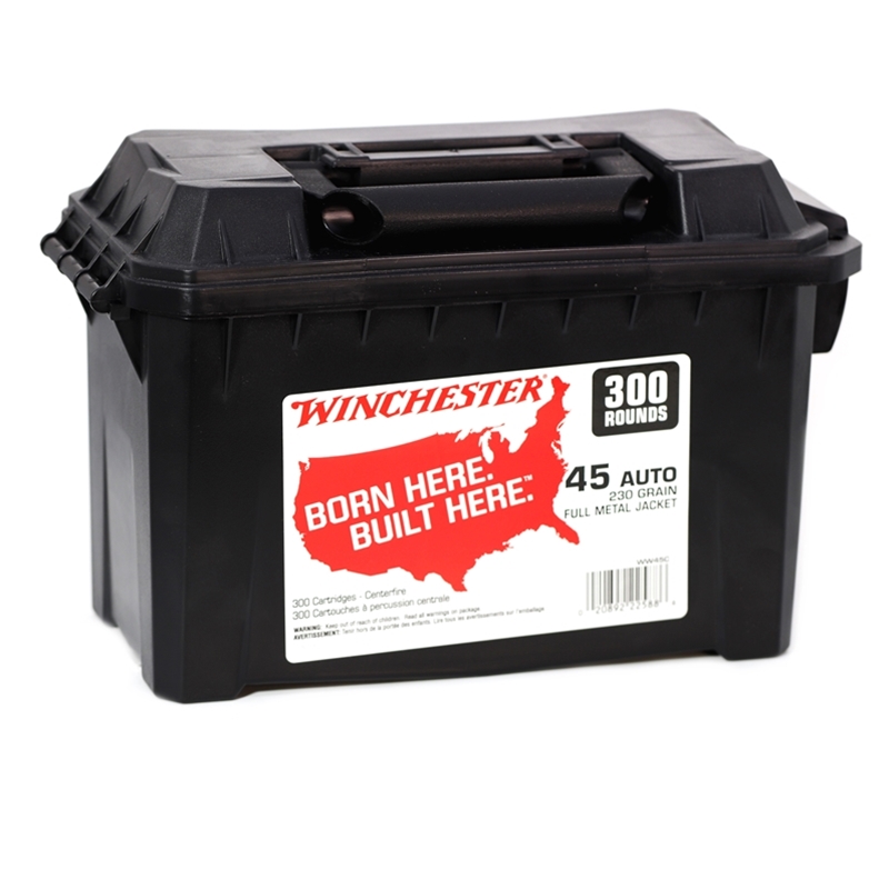 Winchester USA 45 ACP Ammo 230 Grain Full Metal Jacket 300 Rounds