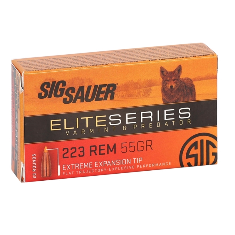 Sig Sauer Elite Varmint & Predator 223 Remington Ammo 55 Grain Extreme Expansion
