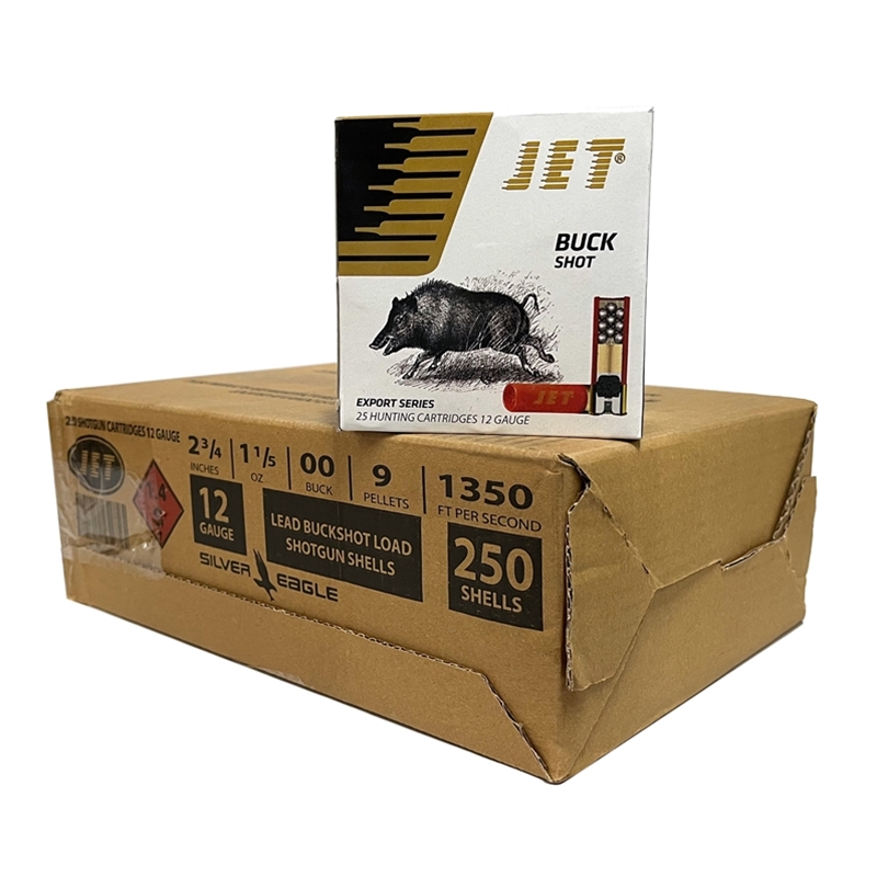 Jet TR Imports 12 Gauge Ammo 2 3/4” 1 1/5 oz 9 Pellets 00 Buckshot