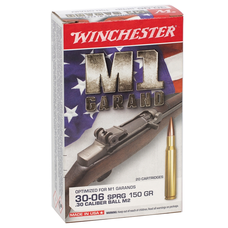 Winchester 30-06 Springfield M1 Garand Ammo 150 Grain FMJ FB