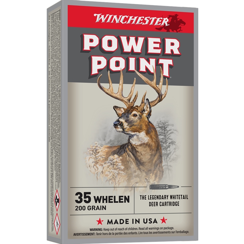 Winchester Power Point 35 Whelen Ammo 200 Grain Jacketed Soft Point