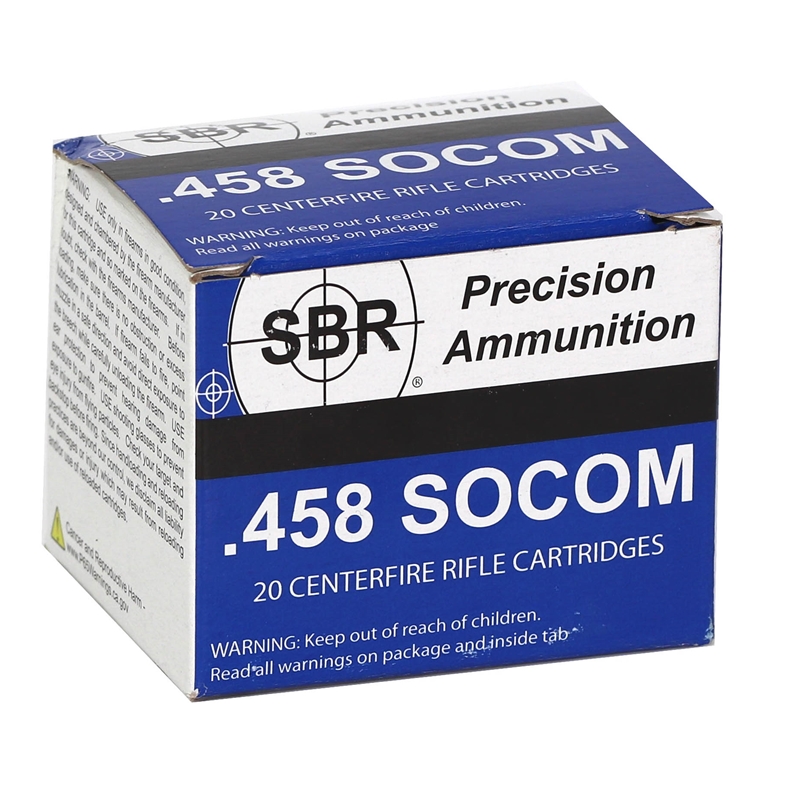 SBR Precision 458 SOCOM Ammo 300 Grain Full Metal Jacket TCJ 