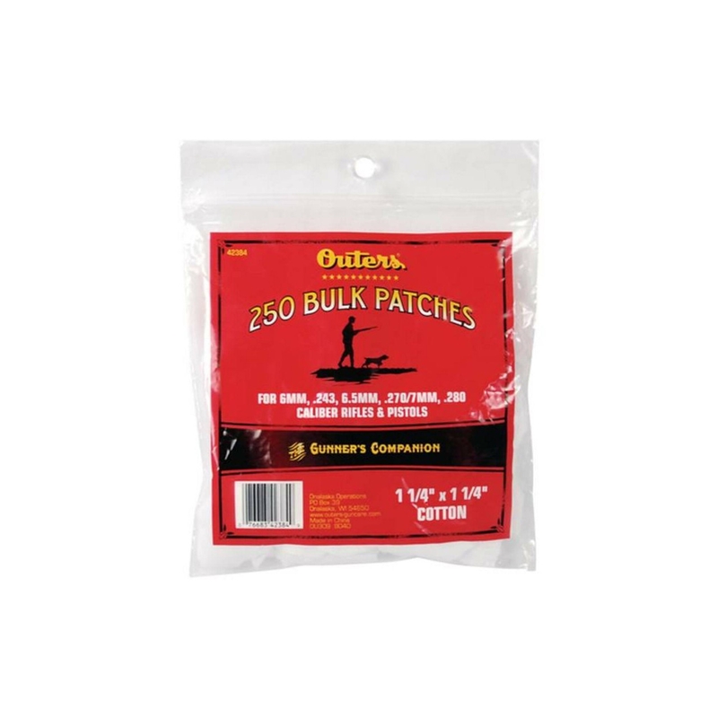 Outers Bulk  Cotton Cleaning Patches 23-28 Caliber 250 in a Pack